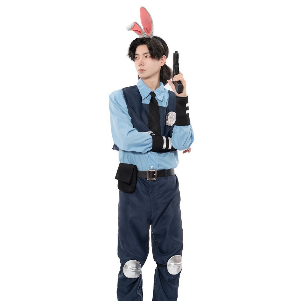 Girl Police Officer Costume with Frill Skirt and Accessories Chichicherry