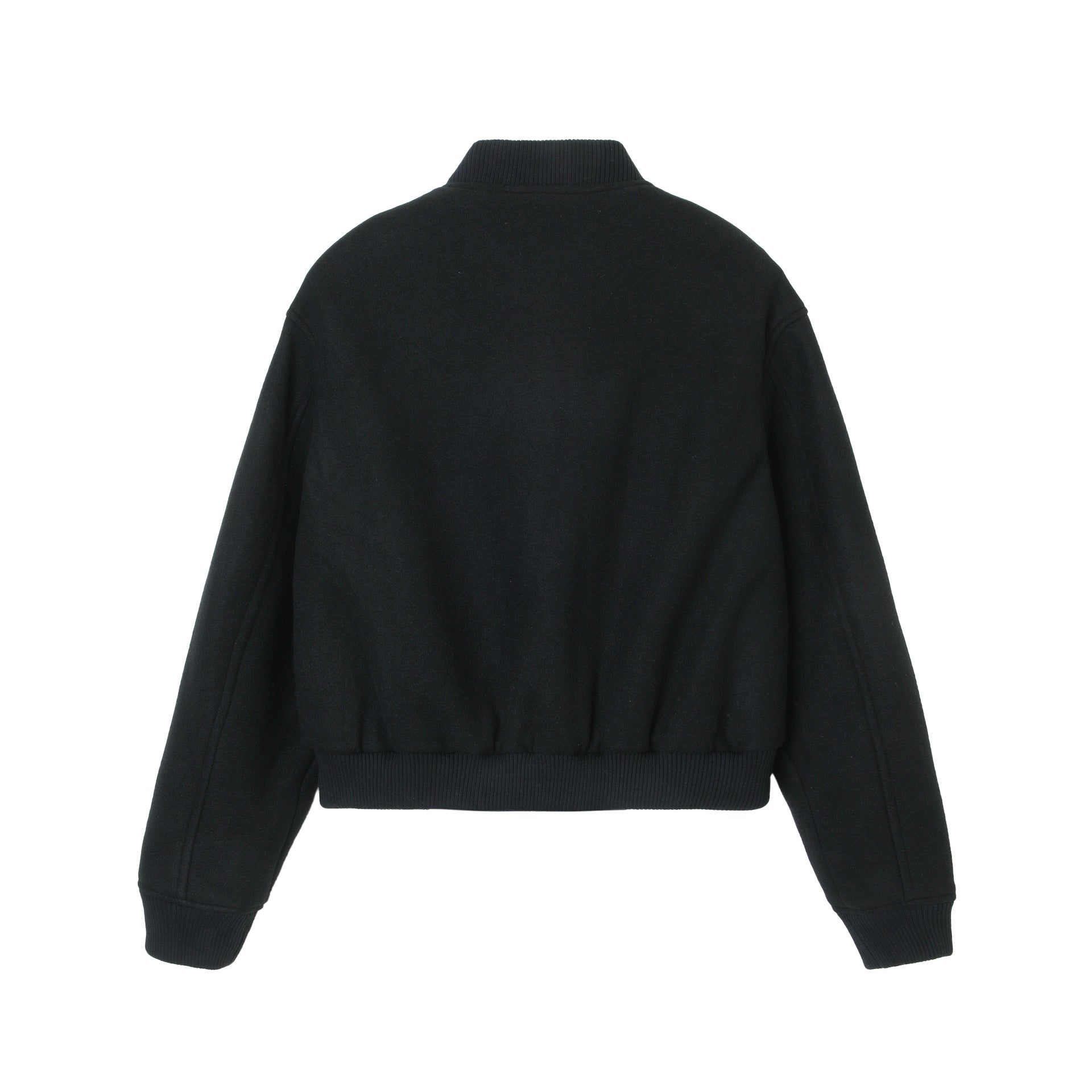 Women's short wool bomber jacket with patch pockets and ribbed cuffs Chichicherry