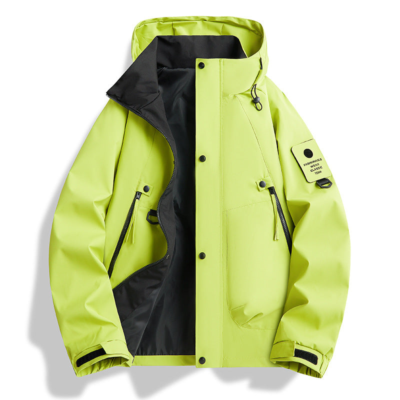 Men's minimalist weatherproof parka with contrast lining and utility details Chichicherry