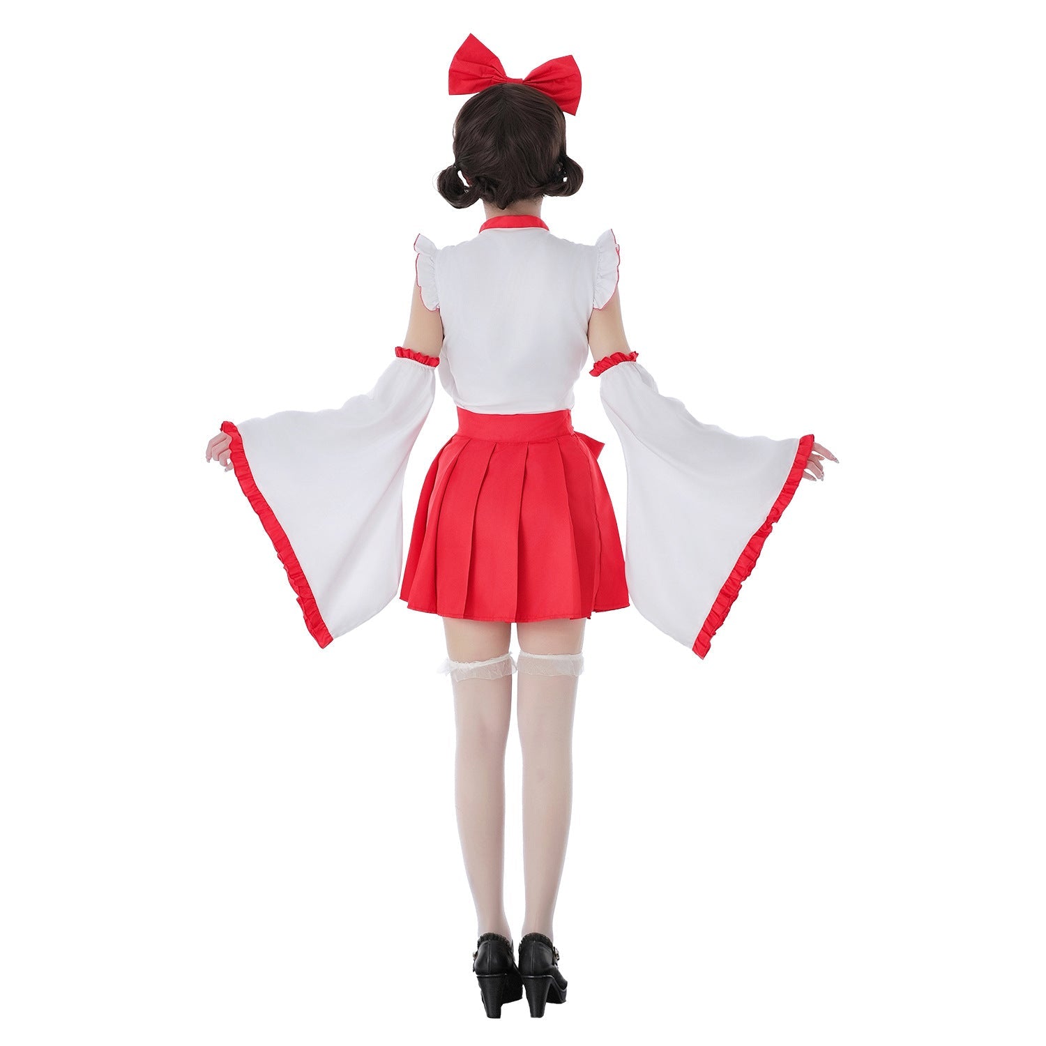 Women playful costume dress with swinging sleeves and decorative bows Chichicherry