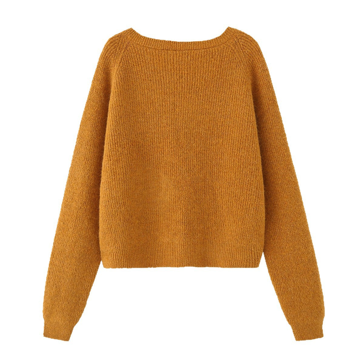 Ladies chunky knitted pullover with boat neck and cropped cut Chichicherry