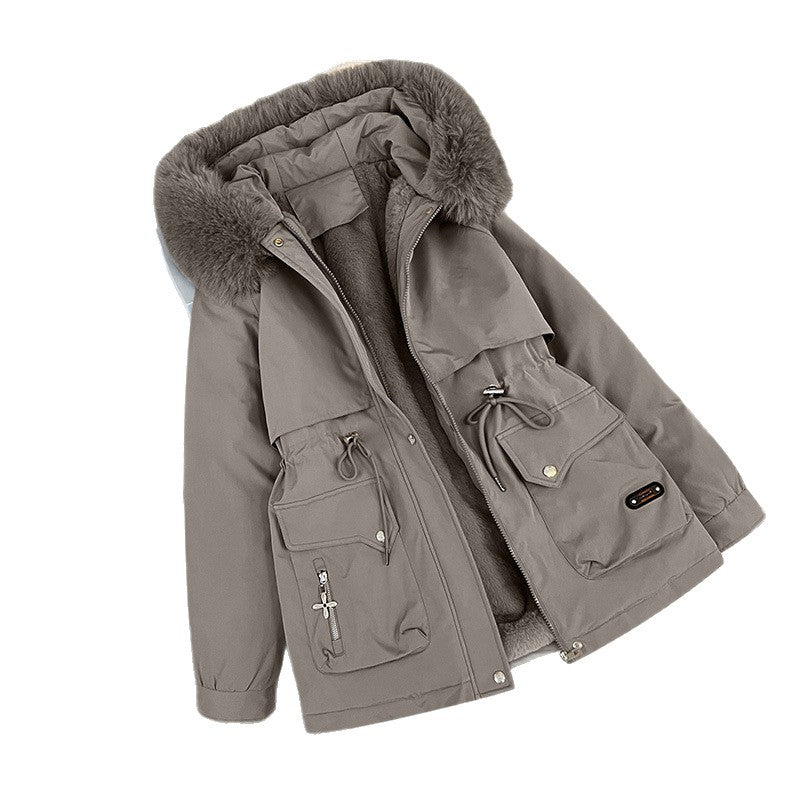 Women's nano padded parka with removable faux fur hood, teddy lining, and adjustable drawstring Chichicherry