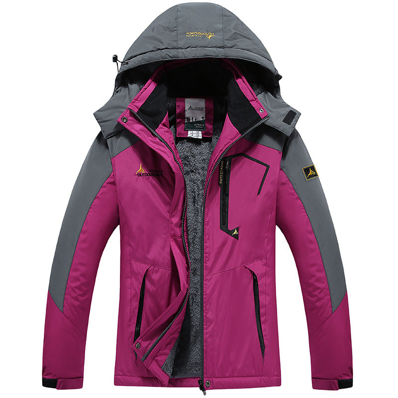 Men's three-layer thermo trekking jacket with removable hood and high-pile fleece lining Chichicherry