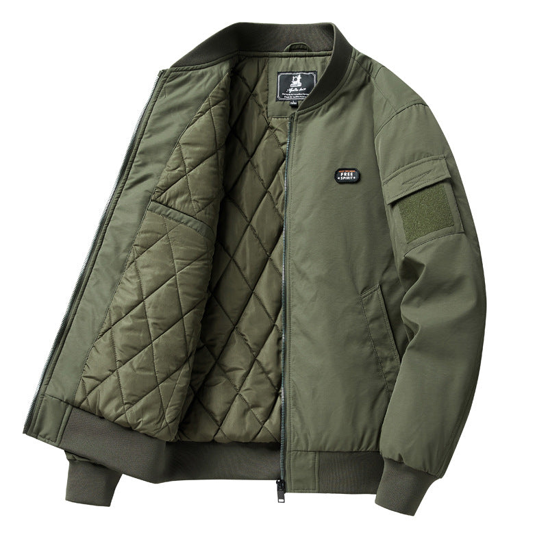 Men's utility bomber jacket in pilot style with arm pocket and ribbed cuffs Chichicherry