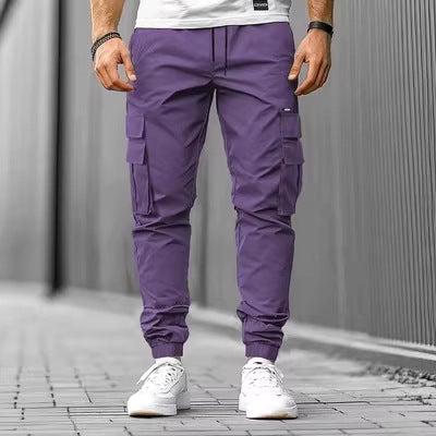 Men's cargo joggers with multifunctional flap & zip pockets, elastic waistband, and tapered leg Chichicherry