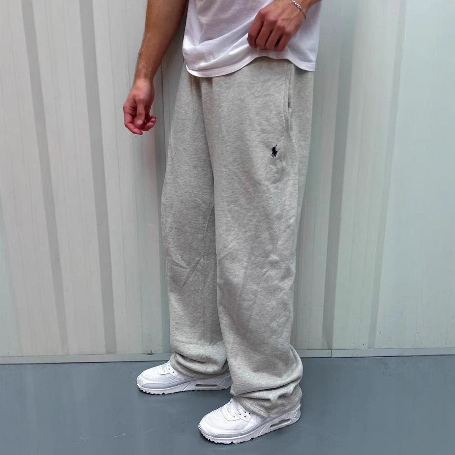 Men's Loose Baggy Sweatpants with Elastic Waistband and Embroidered Logo Chichicherry