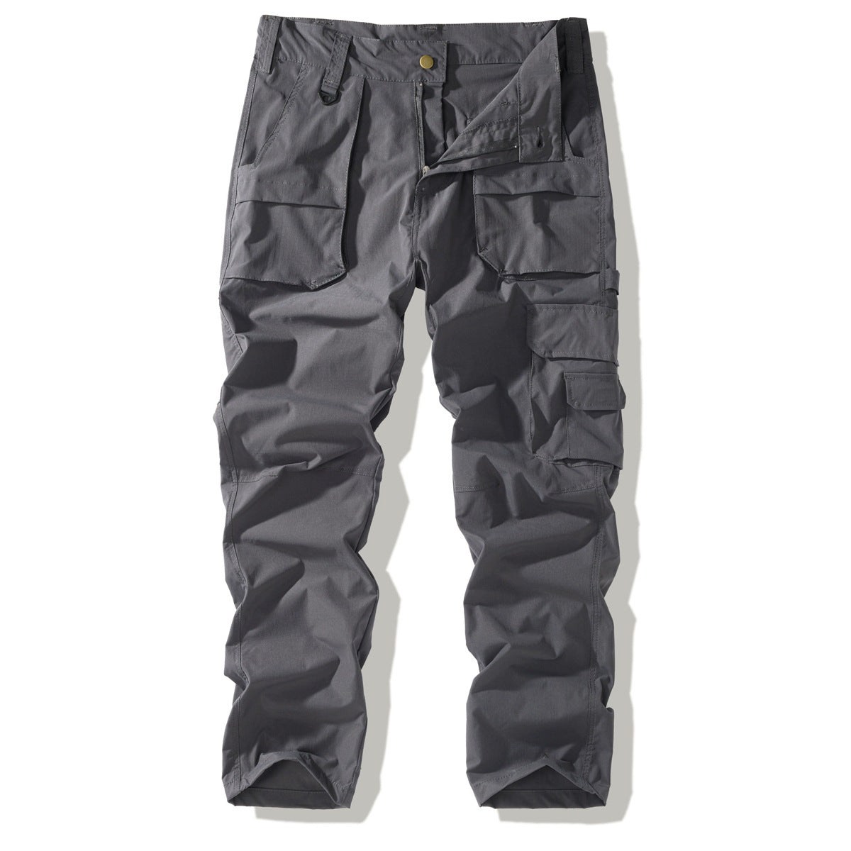 Men's Robust Cargo Pants with Flap Pockets, Knee Inserts, and Straight Cut Chichicherry