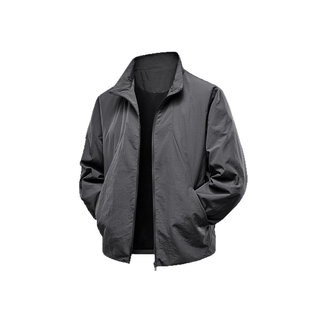Men's ultralight windproof transitional jacket with stand-up collar and hidden zipper Chichicherry