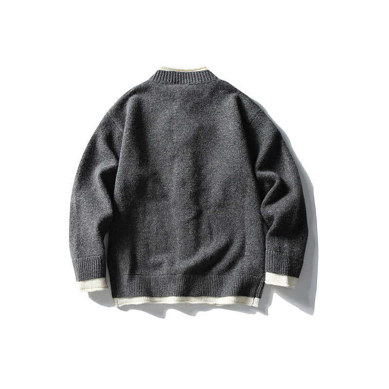 Unisex Boxy Cardigan with contrasting edges and ribbed finishes Chichicherry