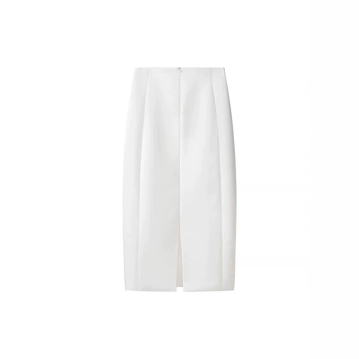 Women's Tailored Midi Skirt Pencil Shape with Vertical Darts Chichicherry