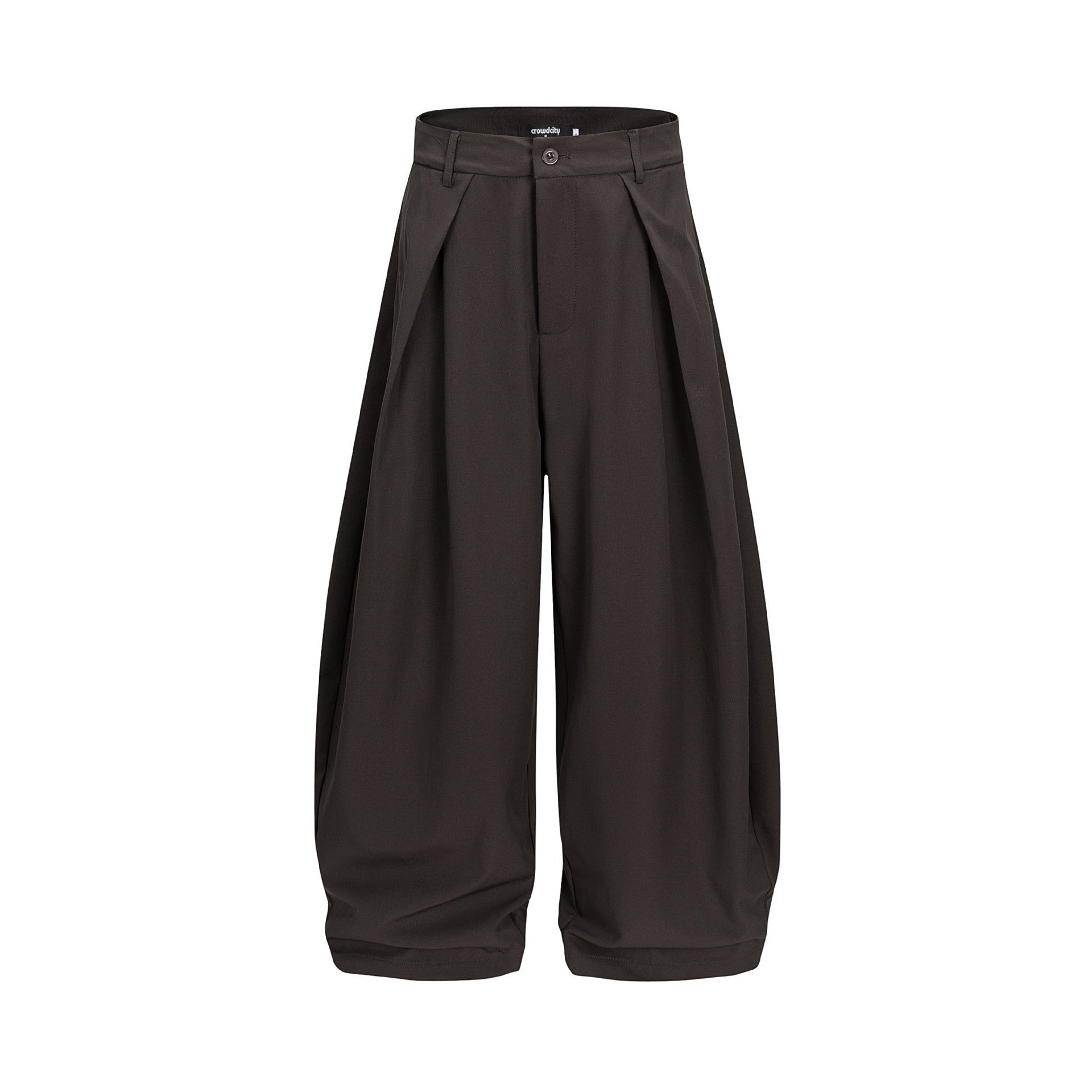 Women's wide culotte pants with high waistband, tucks, and cropped hem