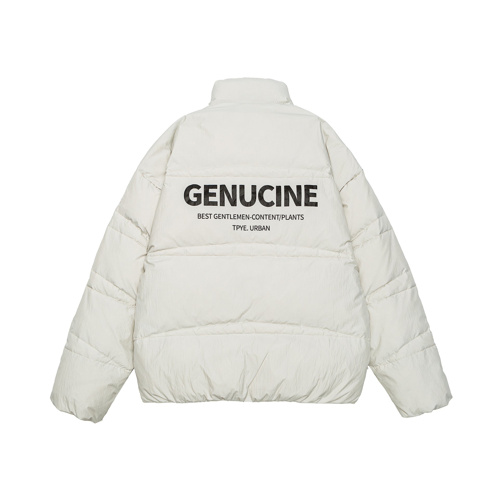 Men's Shorter Oversized Padded Puffer with High Stand Collar and Metal Zipper Chichicherry