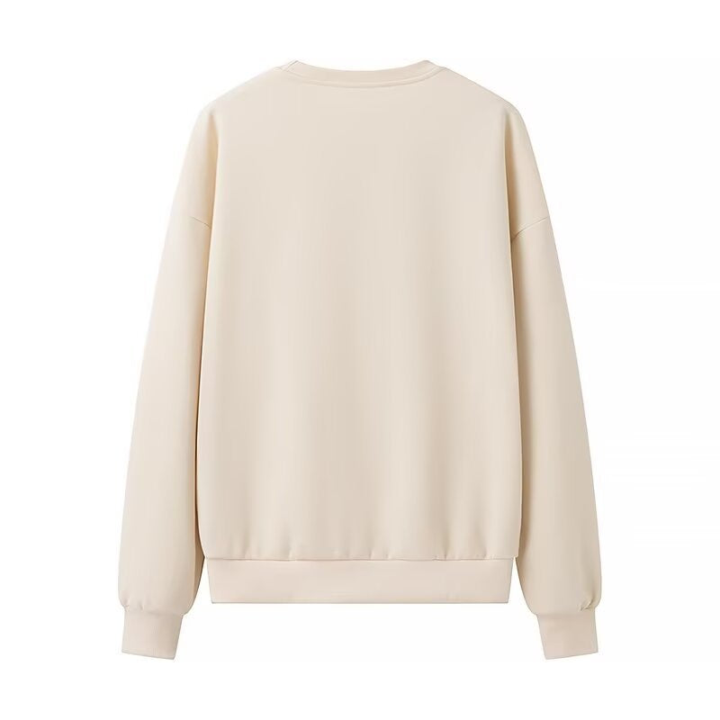 Women's Oversized Sweatshirt with Decorative Bow Appliqué Chichicherry