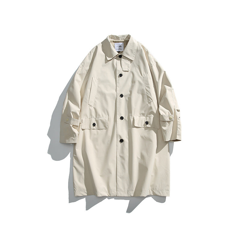 Men's oversized waterproof trench coat with stand collar and checked lining Chichicherry