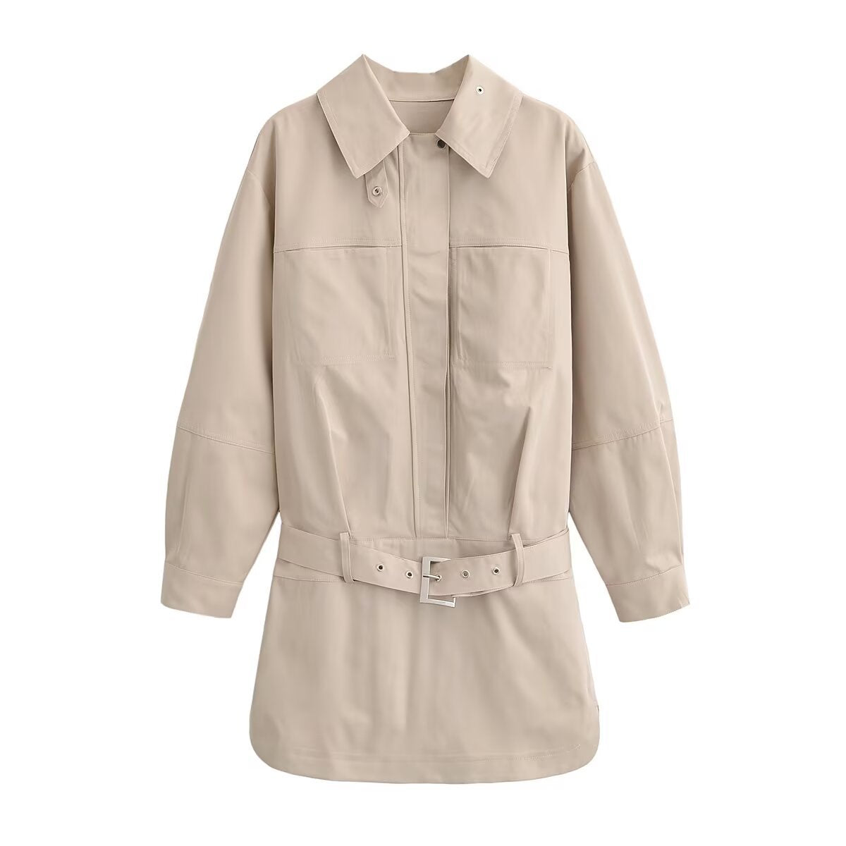 Ladies longline shirt dress with waist belt and oversized silhouette Chichicherry