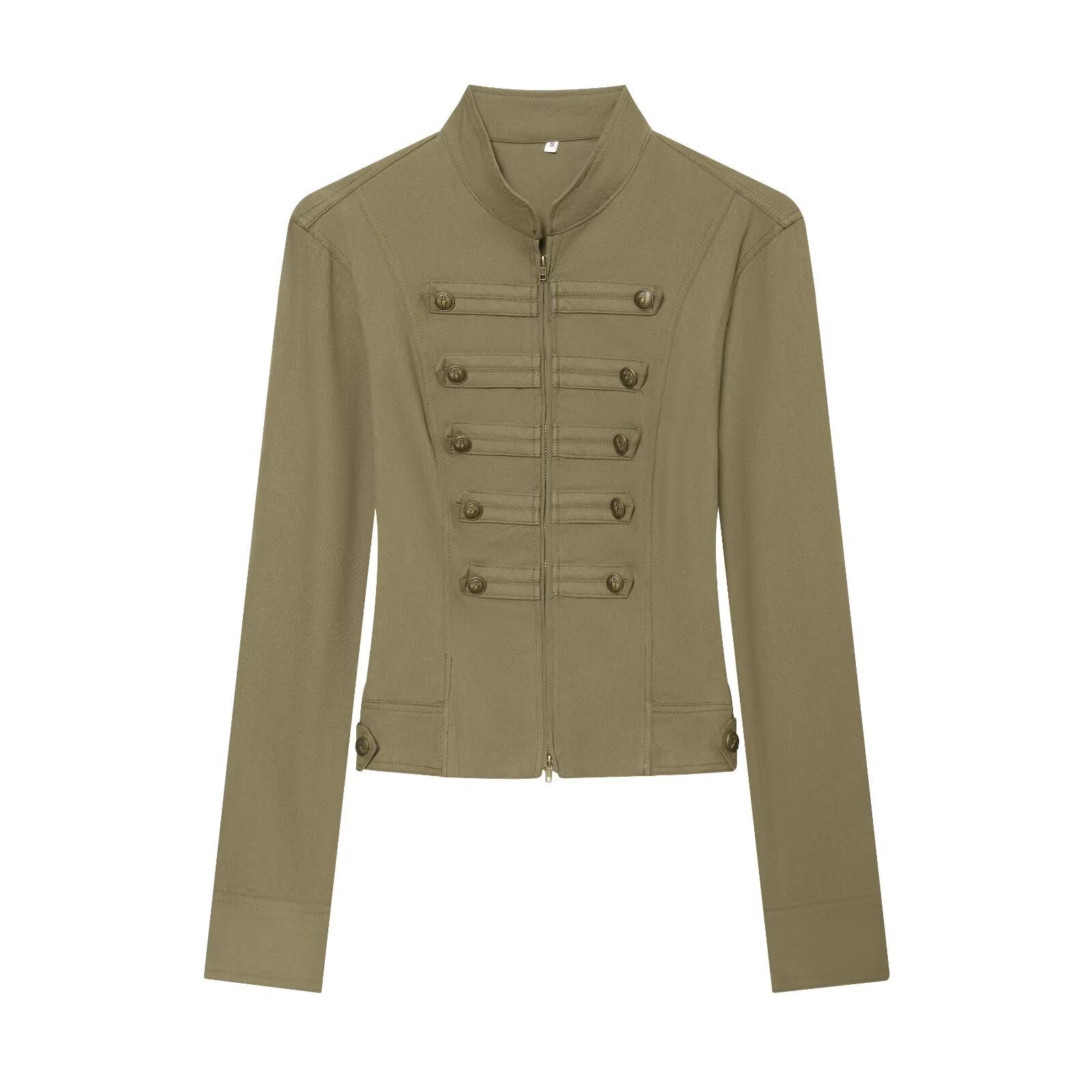 Ladies tailored field jacket in regimental style with stand-up collar and decorative stripes Chichicherry