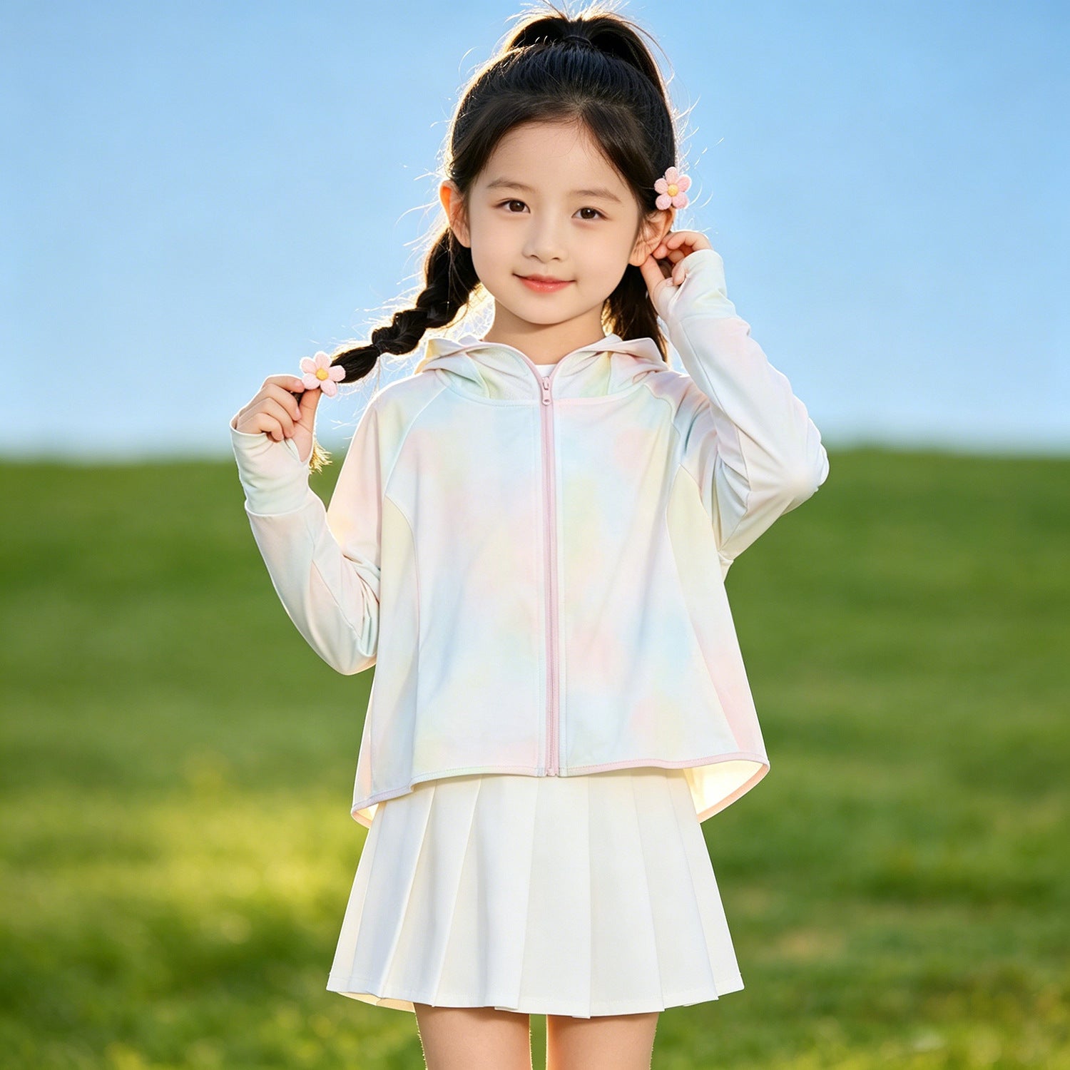 Girls fashionable hoodie jacket with light UV protection Chichicherry