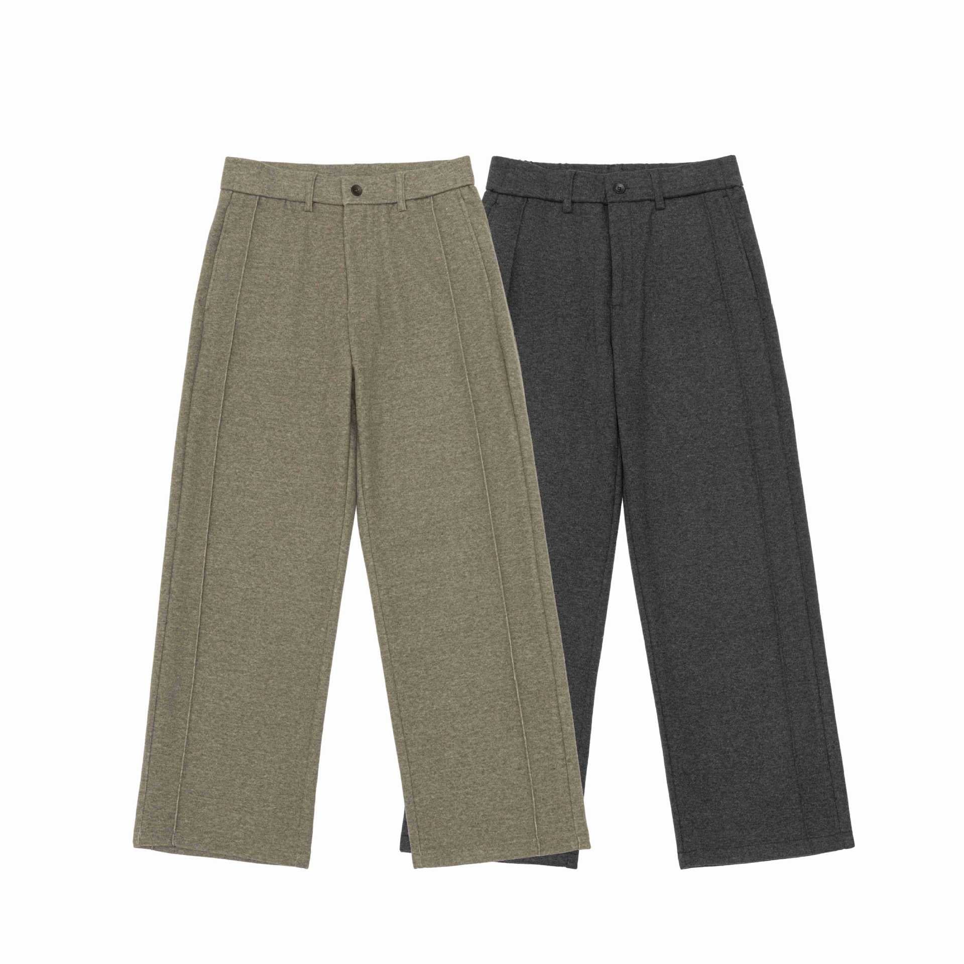 Women's wide pleated trousers made of sweat fabric with a high waist and crease Chichicherry