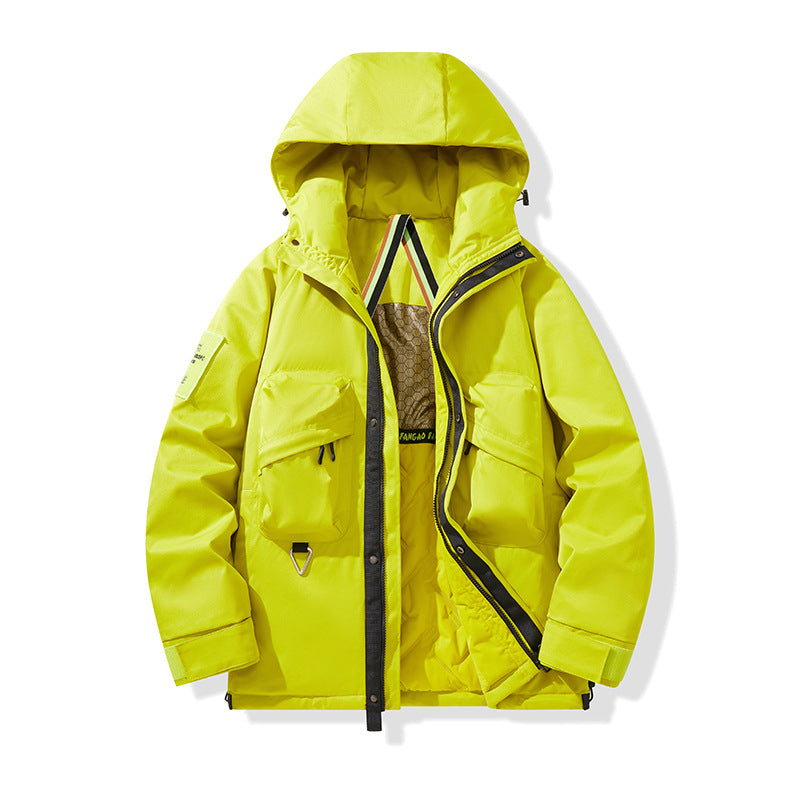 Men's Technical Utility Parka with Hood, multifunctional Front Pockets and Thermal Lining Chichicherry