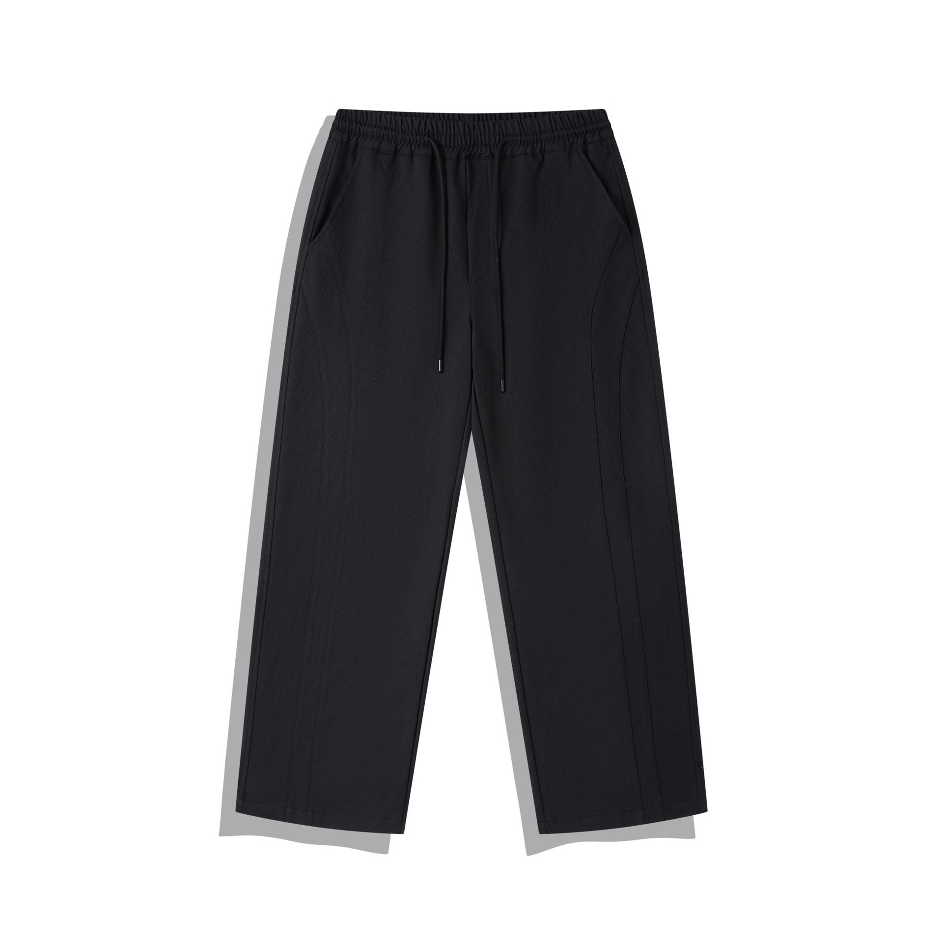 Women's cropped pants in relaxed fit with elastic waistband, drawstring, and decorative stitching Chichicherry
