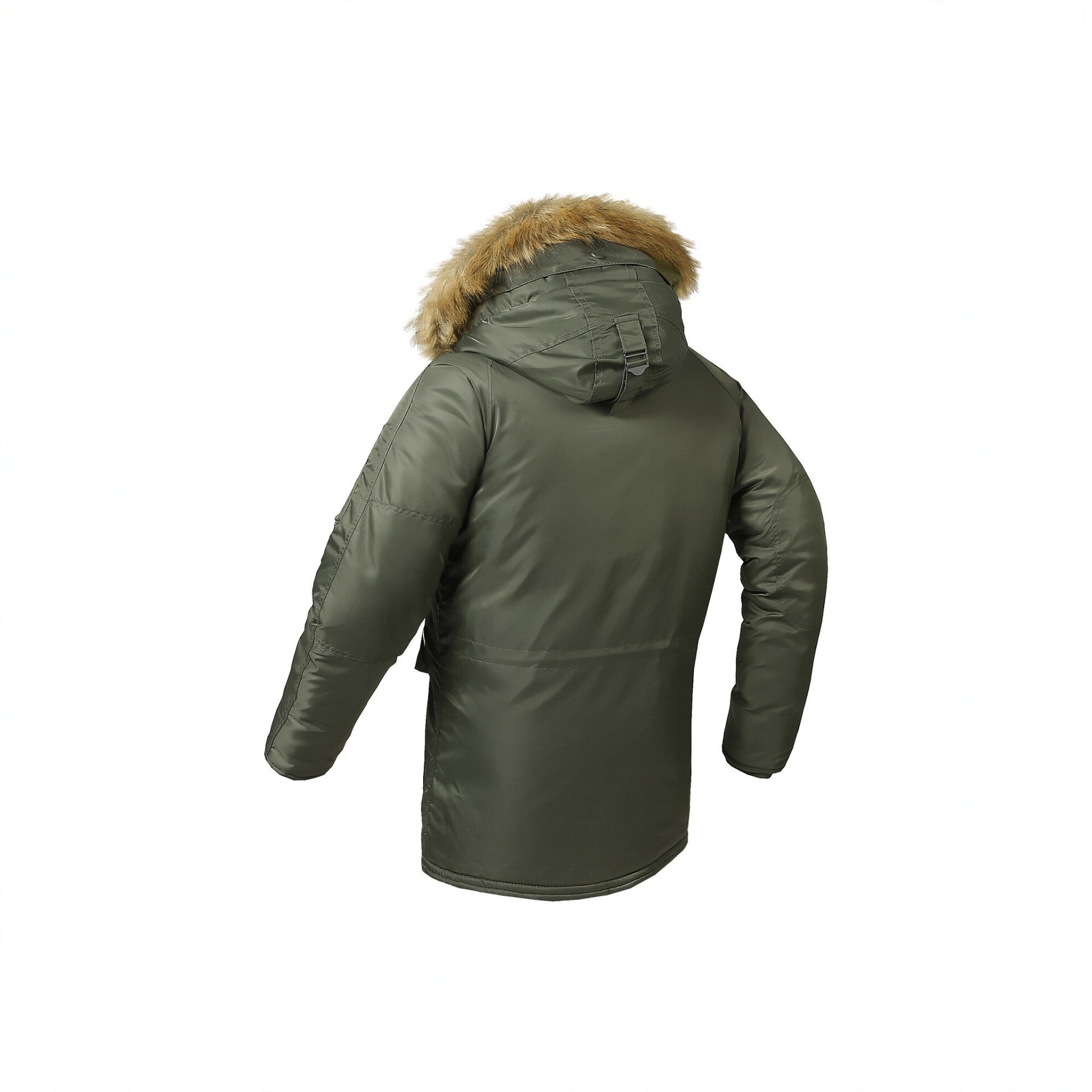 Men's longer thermal parka with hood and detachable faux fur trim Chichicherry