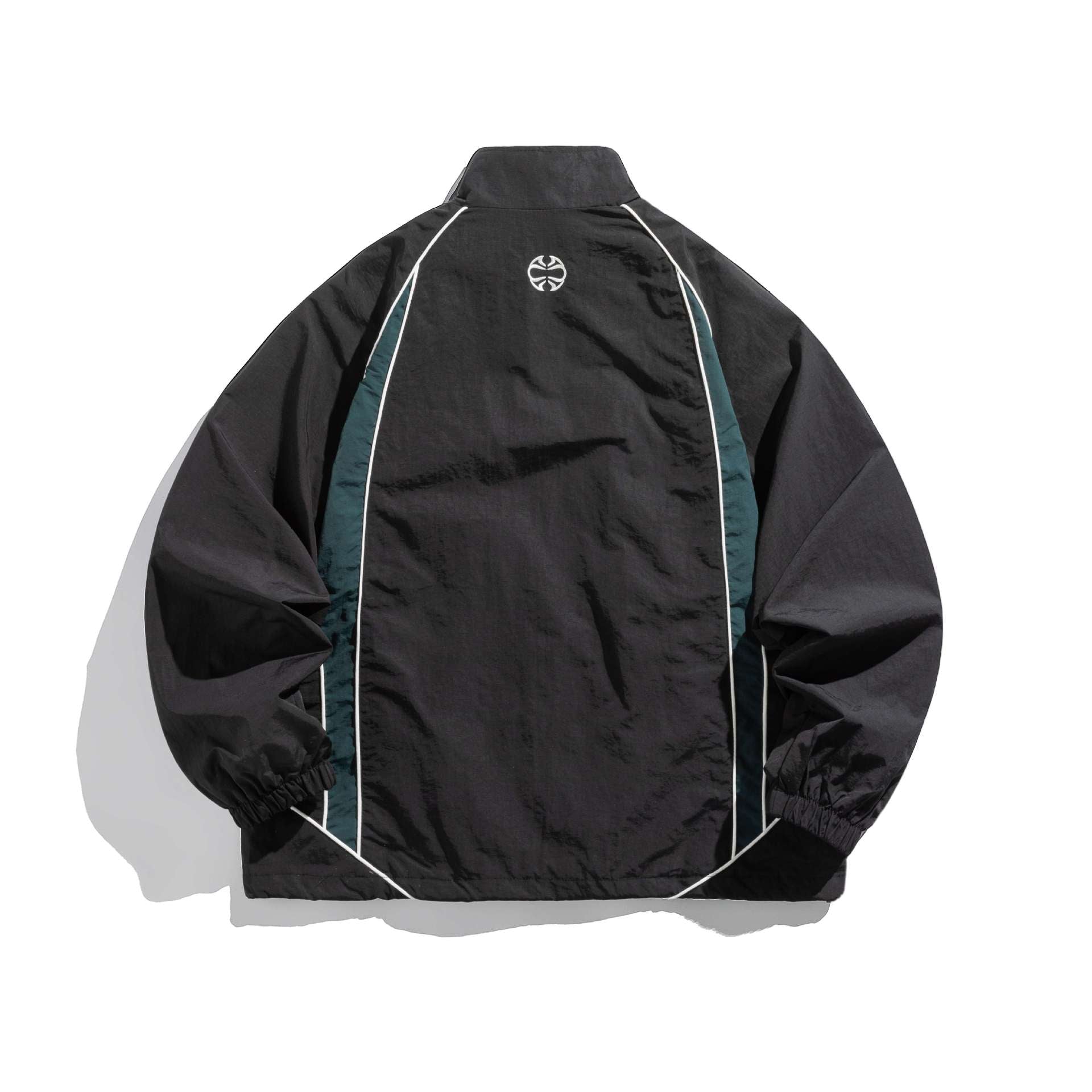 Unisex Lightweight Boxy Track Jacket with Contrast Piping Chichicherry