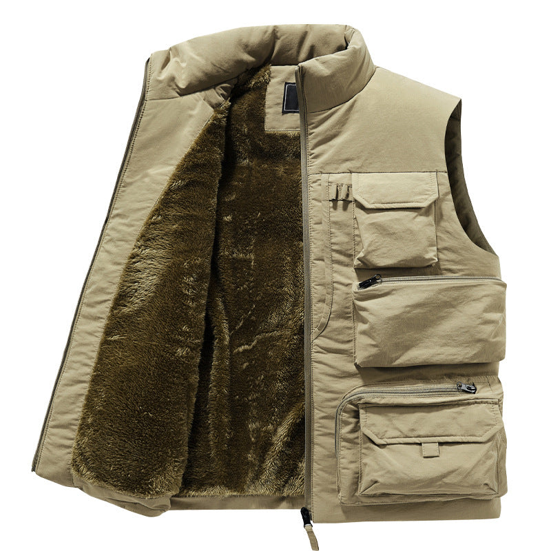 Men's Tactical Multifunction Vest with Thermal Insulation and Multiple Pockets Chichicherry