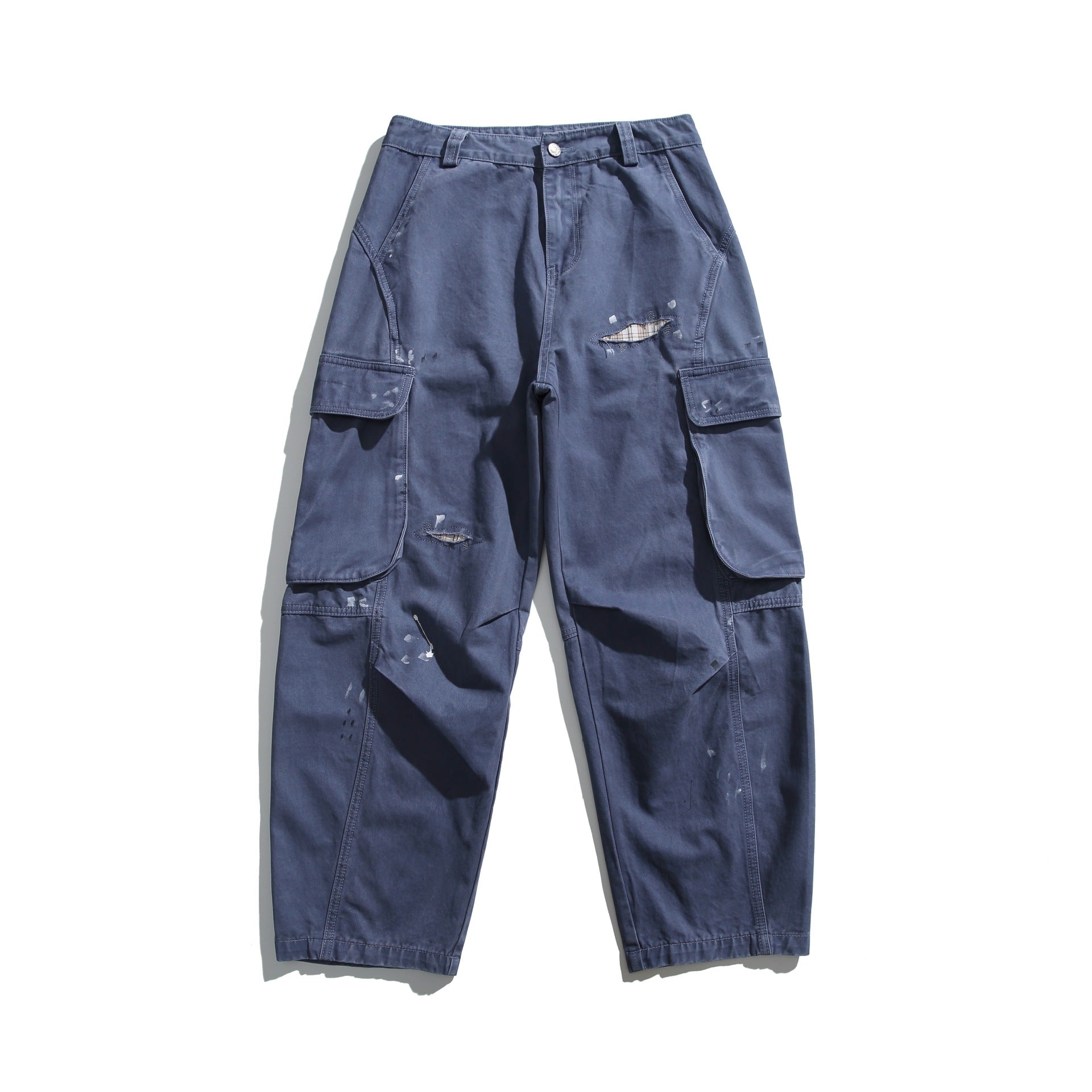 Men's cargo pants in used look with distressed details and flap pockets Chichicherry