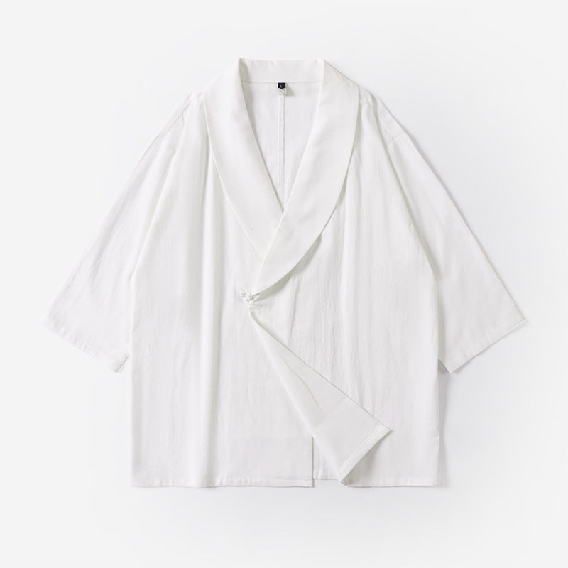 Unisex Oversized Kimono Jacket with Shawl Collar and Wrap Closure Chichicherry