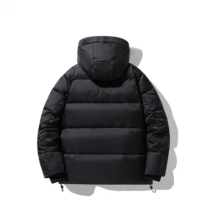 Men's quilted thermal down jacket with hood, windproof shell and adjustable hem Chichicherry