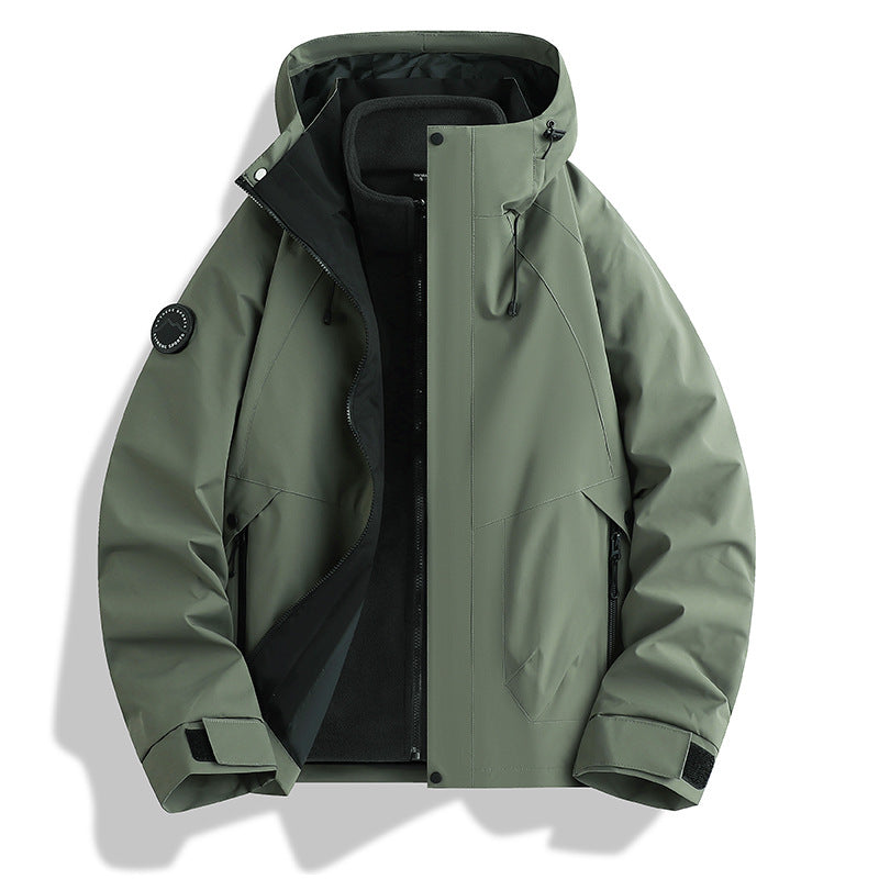 Men's waterproof softshell jacket with hood and fleece lining Chichicherry