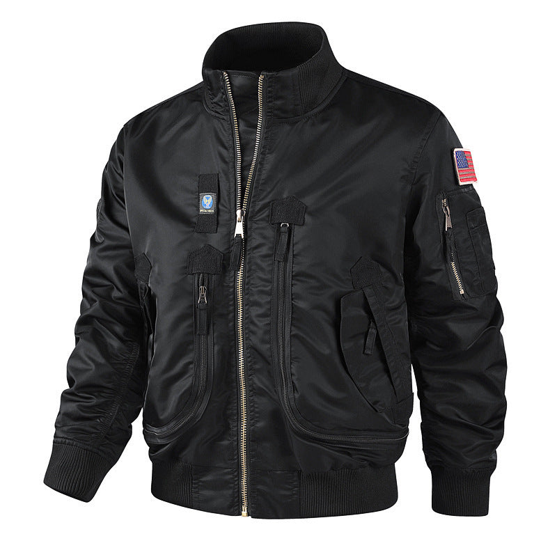 Men's bomber jacket pilot style lightly padded with two-way zipper and arm pocket Chichicherry