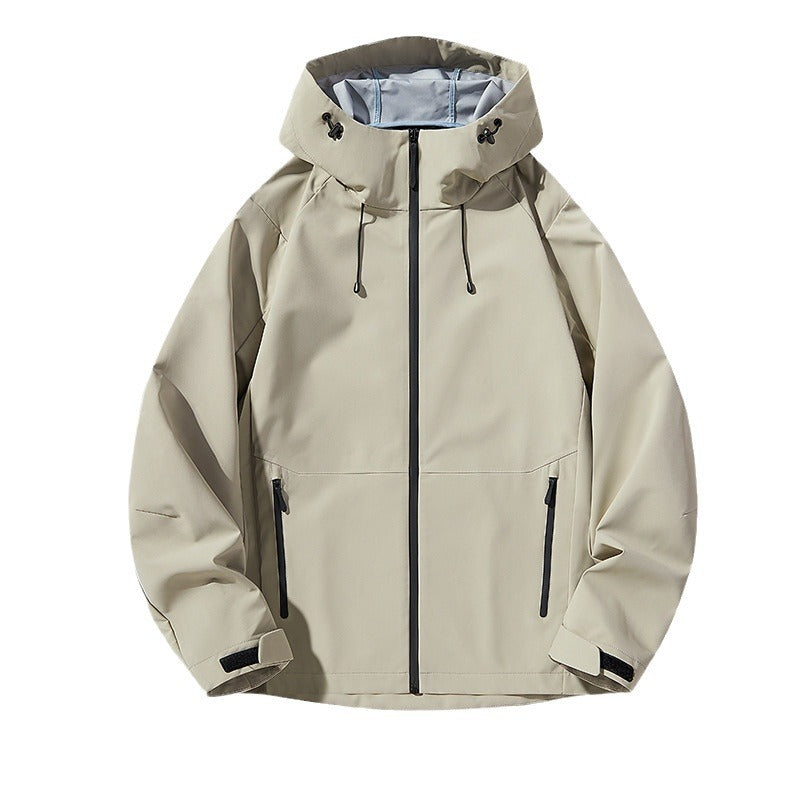Men's Minimalistic Softshell Rain Jacket with TPU Membrane, Taped Seams and Adjustable Hood Chichicherry