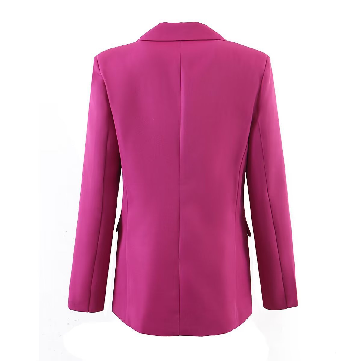 Women's Longline-Oversize-Blazer with Shawl Collar and Flap Pockets Chichicherry