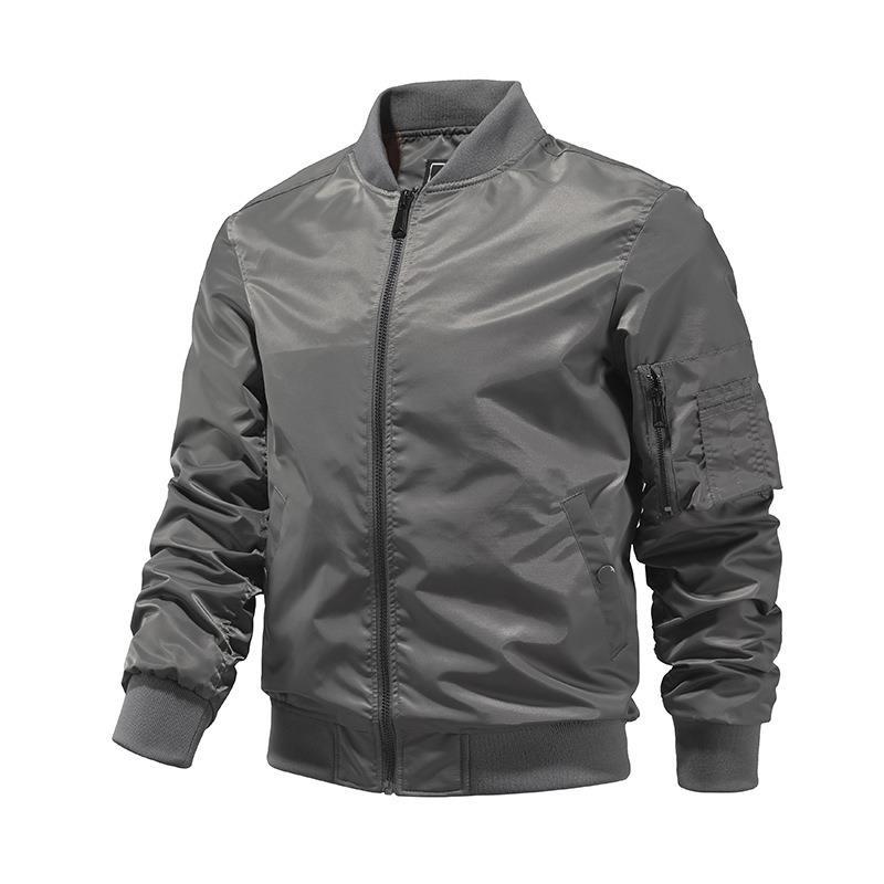 Men's lightweight nylon bomber jacket in aviator utility style with sleeve pocket Chichicherry