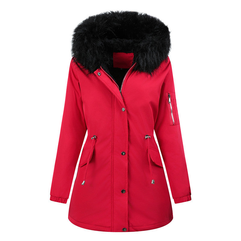 Women’s Thermo Parka with Sherpa Lining, Faux Fur Hood and Tailored Drawstring Chichicherry