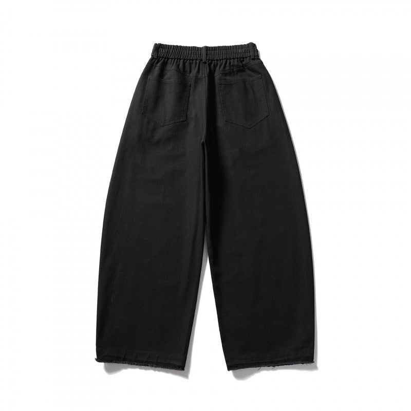 Women Wide High Waist Balloon Pants with Elastic Waistband, Side Pockets, and Drawstring Hem Chichicherry