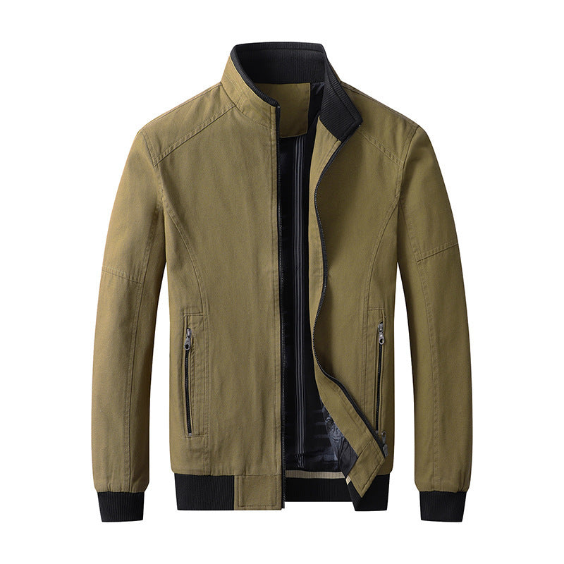 Men's lightweight cotton bomber with stand-up collar, zipper and ribbed cuffs Chichicherry