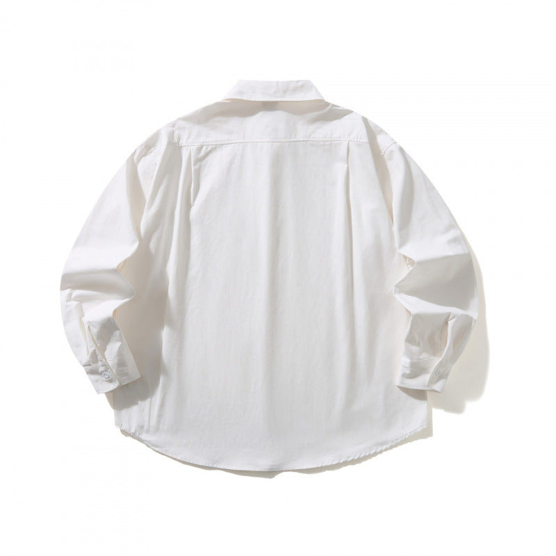Unisex Oversized shirt with button-down collar, chest pocket and rounded hem Chichicherry