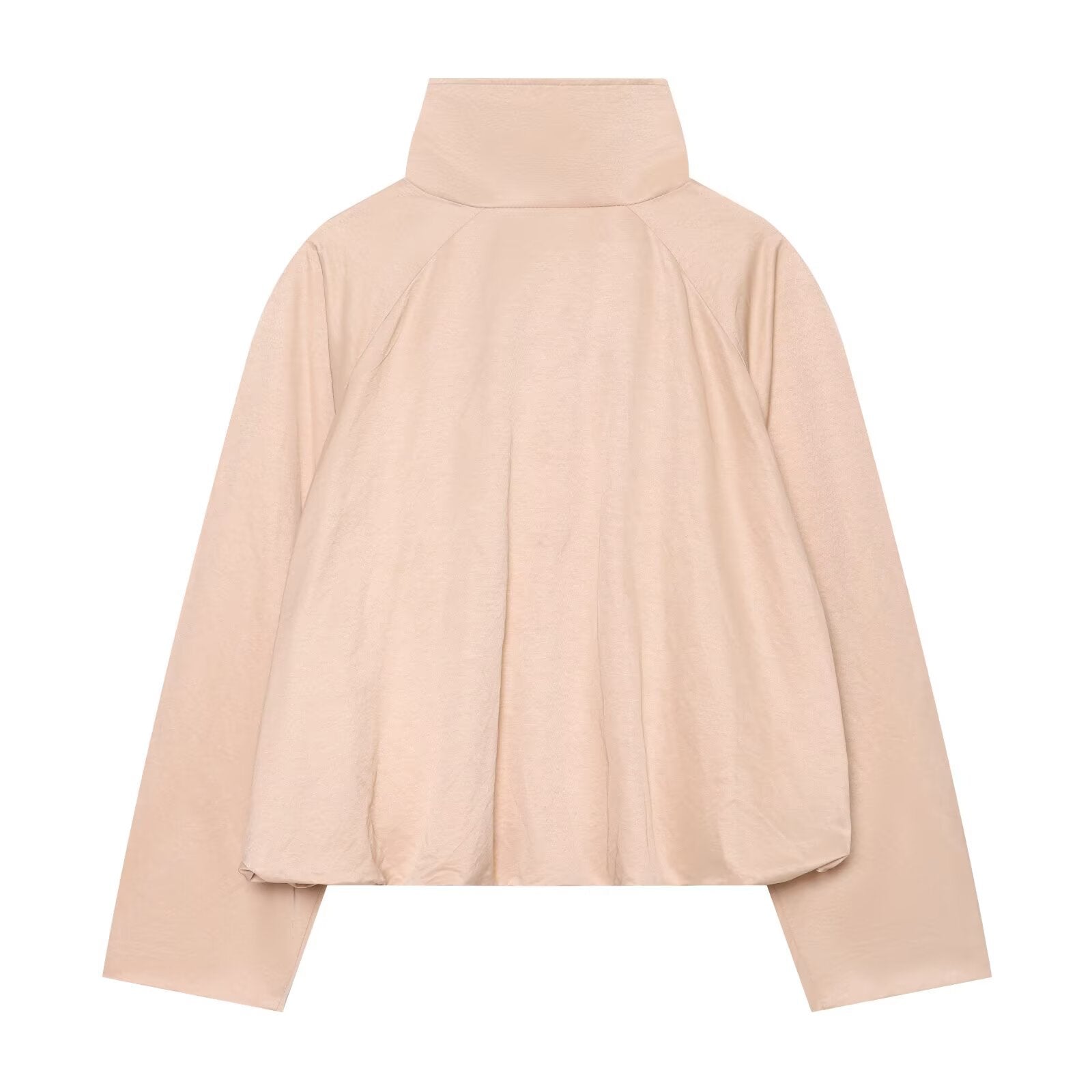 Women's Cropped Transitional Jacket with High Stand-up Collar and Raglan Sleeves Chichicherry
