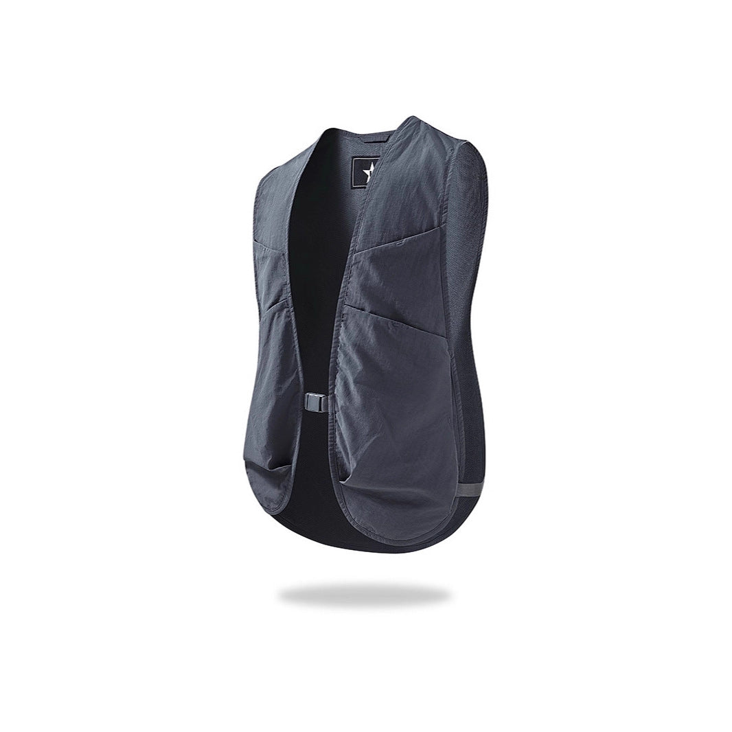 Men's Ultralight Multifunctional Photographer Utility Vest with Mesh Back and Front Snap Fastener Chichicherry