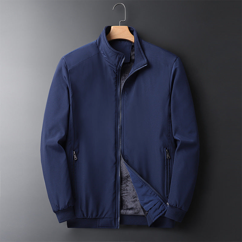 Men's urban thermal zip jacket with teddy fleece lining, stand-up collar, and zip pockets Chichicherry