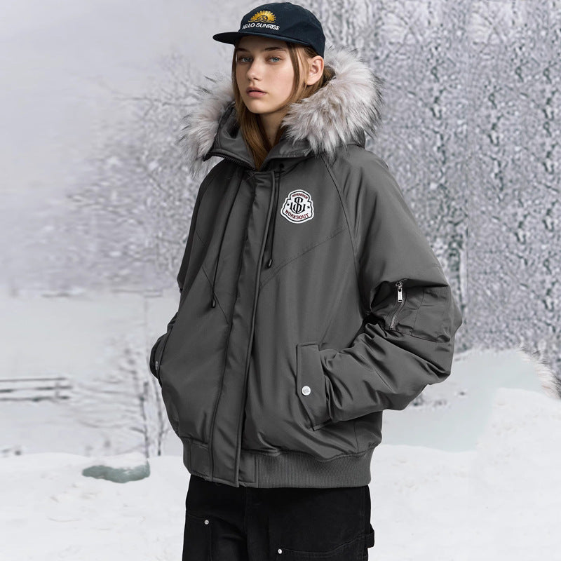 Women’s oversized thermo parka with voluminous hood, detachable faux fur trim and ribbed cuffs Chichicherry