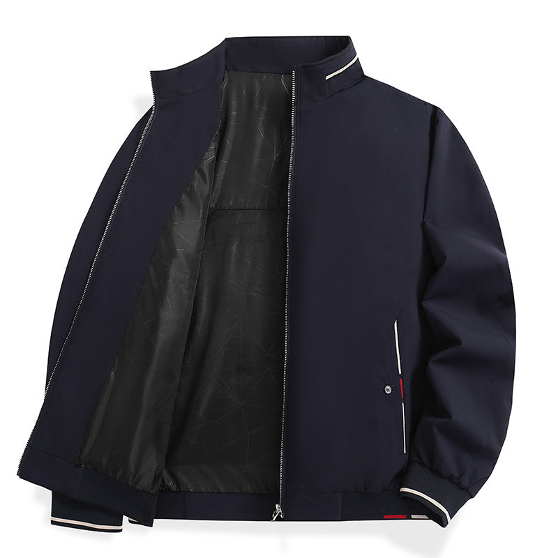 Men's Light Urban Windbreaker with Stand-Up Collar, Two-Way Zip and Zip Pockets Chichicherry