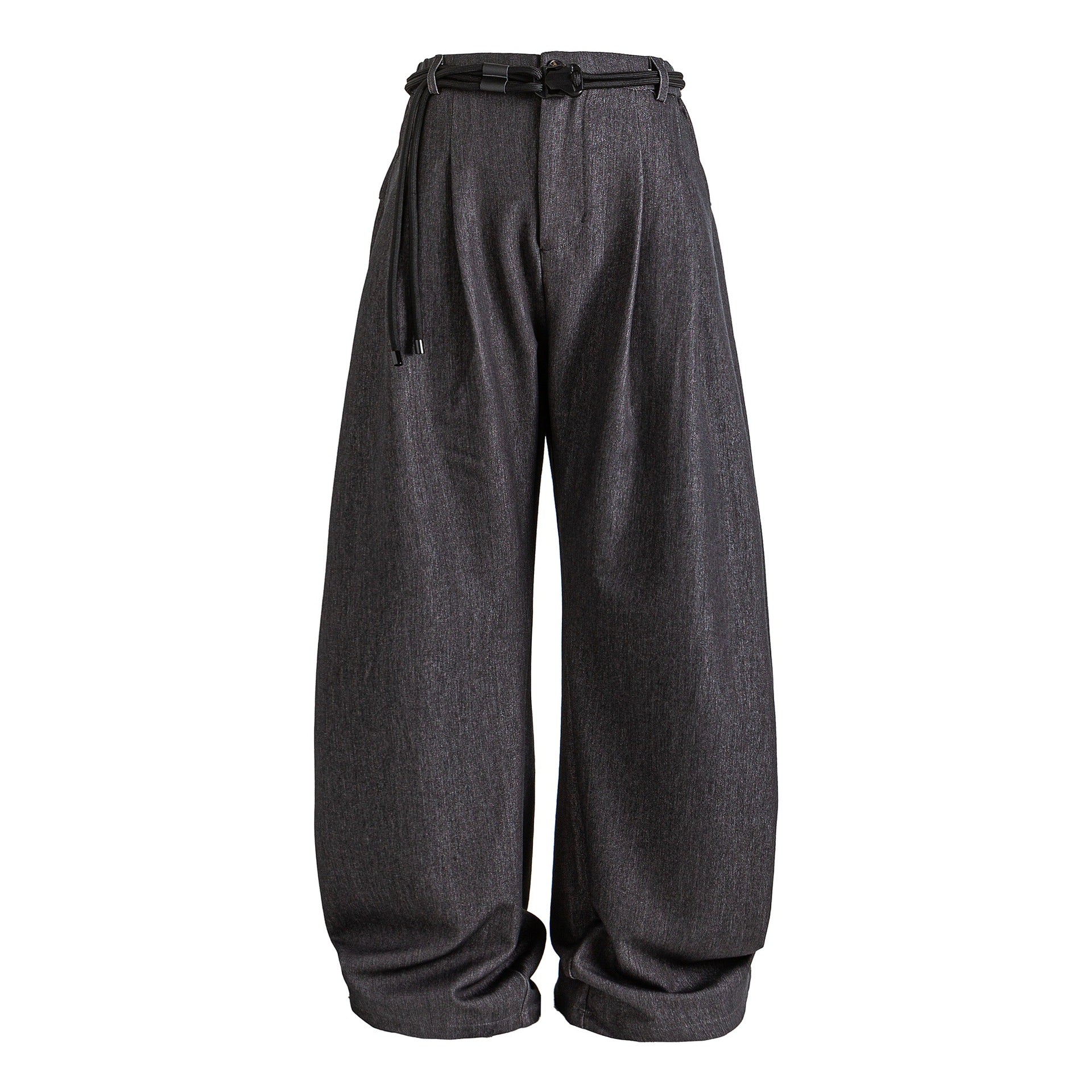 Women wide high-waisted jeans with pleats, drawstring belt, and culotte cut Chichicherry