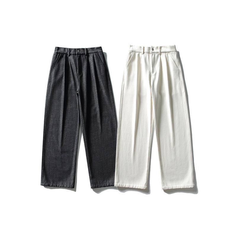 Ladies high-waisted wide pleated trousers with straight leg and side pockets Chichicherry