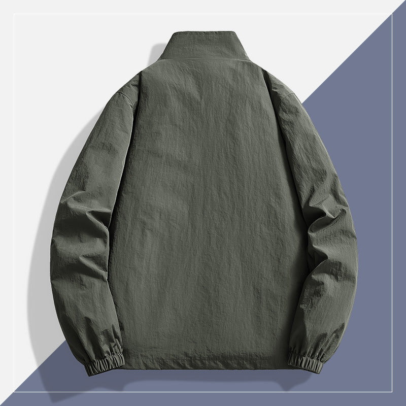 Men's Lightweight Technical Windbreaker with Mesh Lining, Stand Collar and Elastic Cuffs Chichicherry