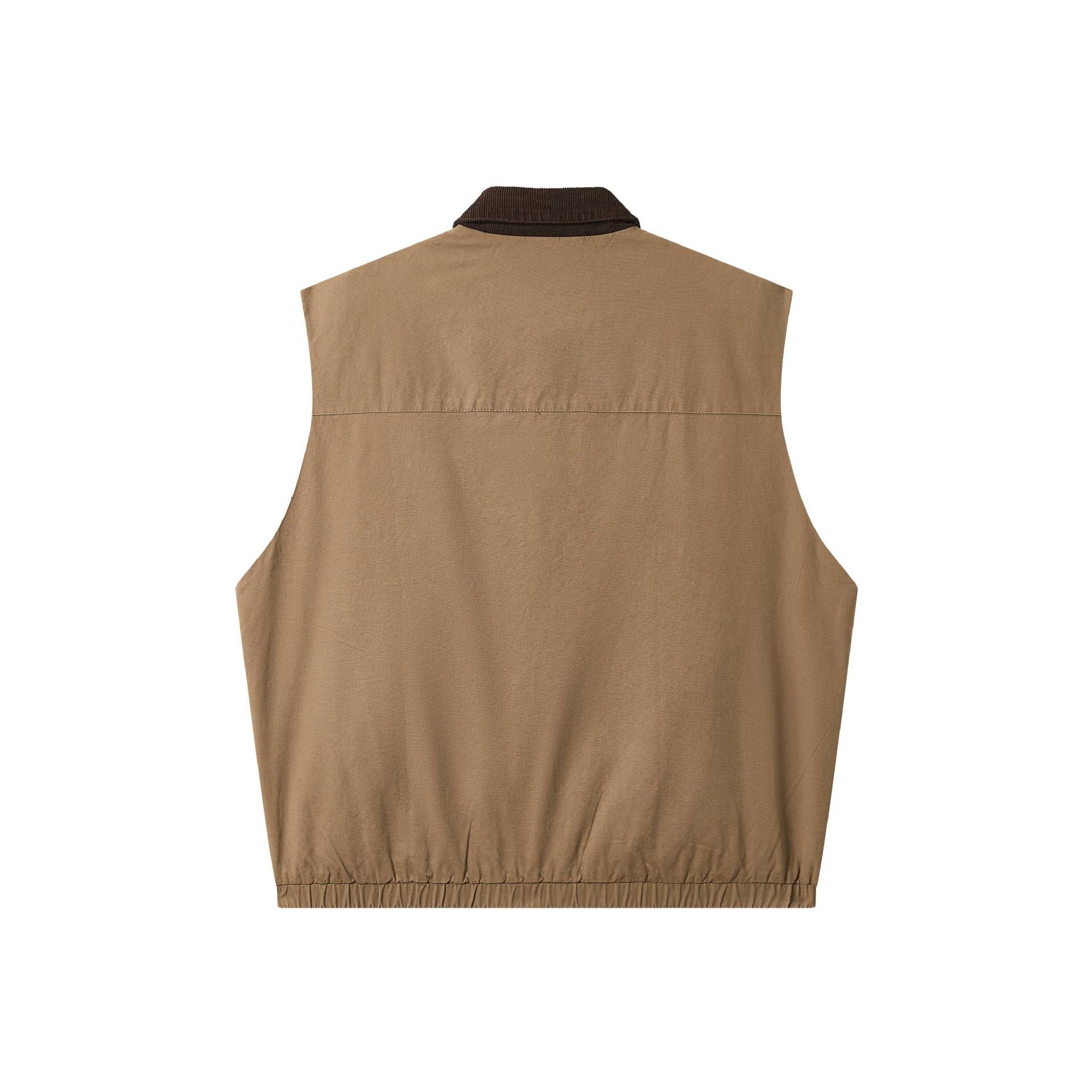 Men's Utilitarian Vest with Cord Collar and Generous Pockets Chichicherry