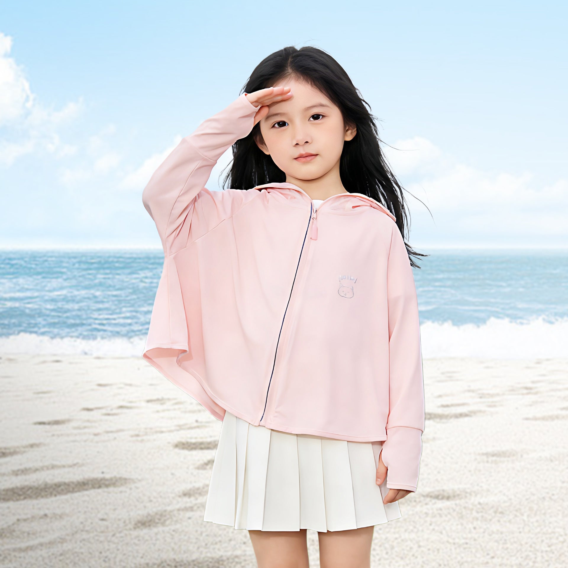 Children's sun jacket with hood and UV protection Chichicherry