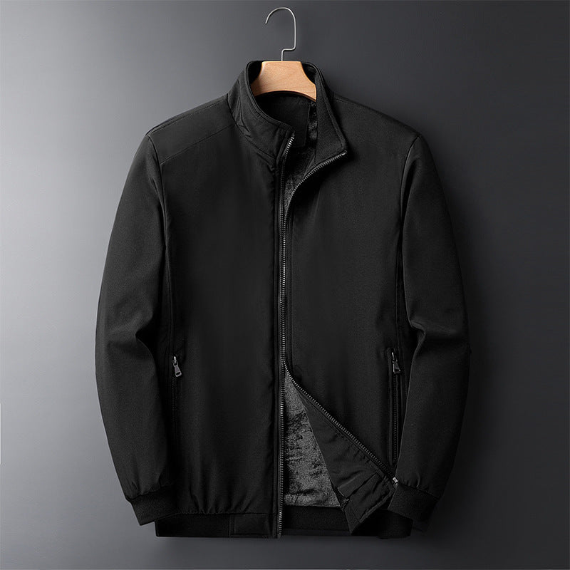 Men's urban thermal zip jacket with teddy fleece lining, stand-up collar, and zip pockets Chichicherry